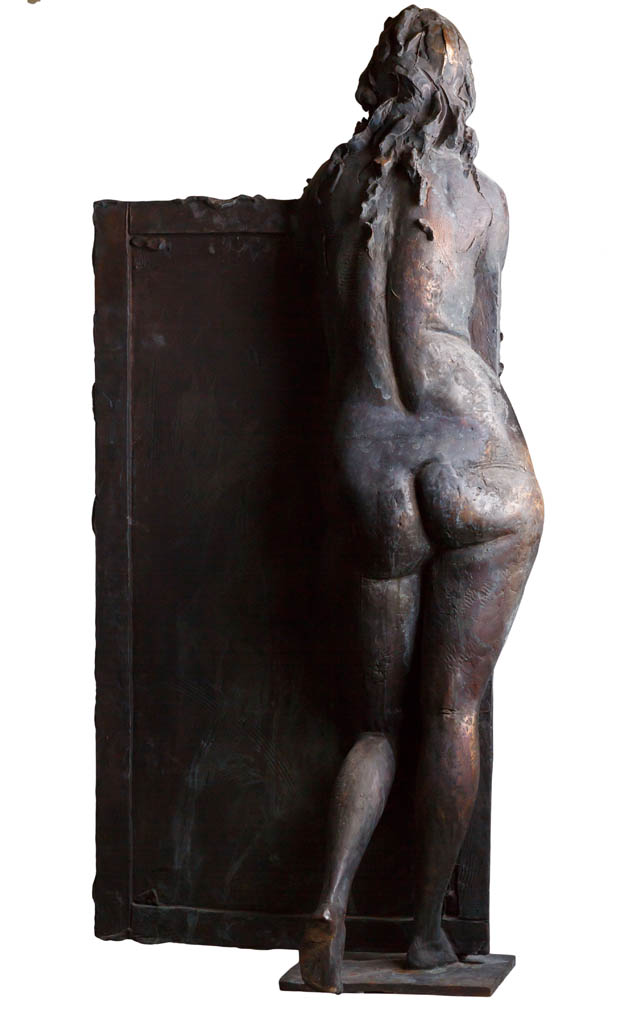 From the series The artist and the model Modigliani, bronze, oil color, 117x57x27 cm, 2017